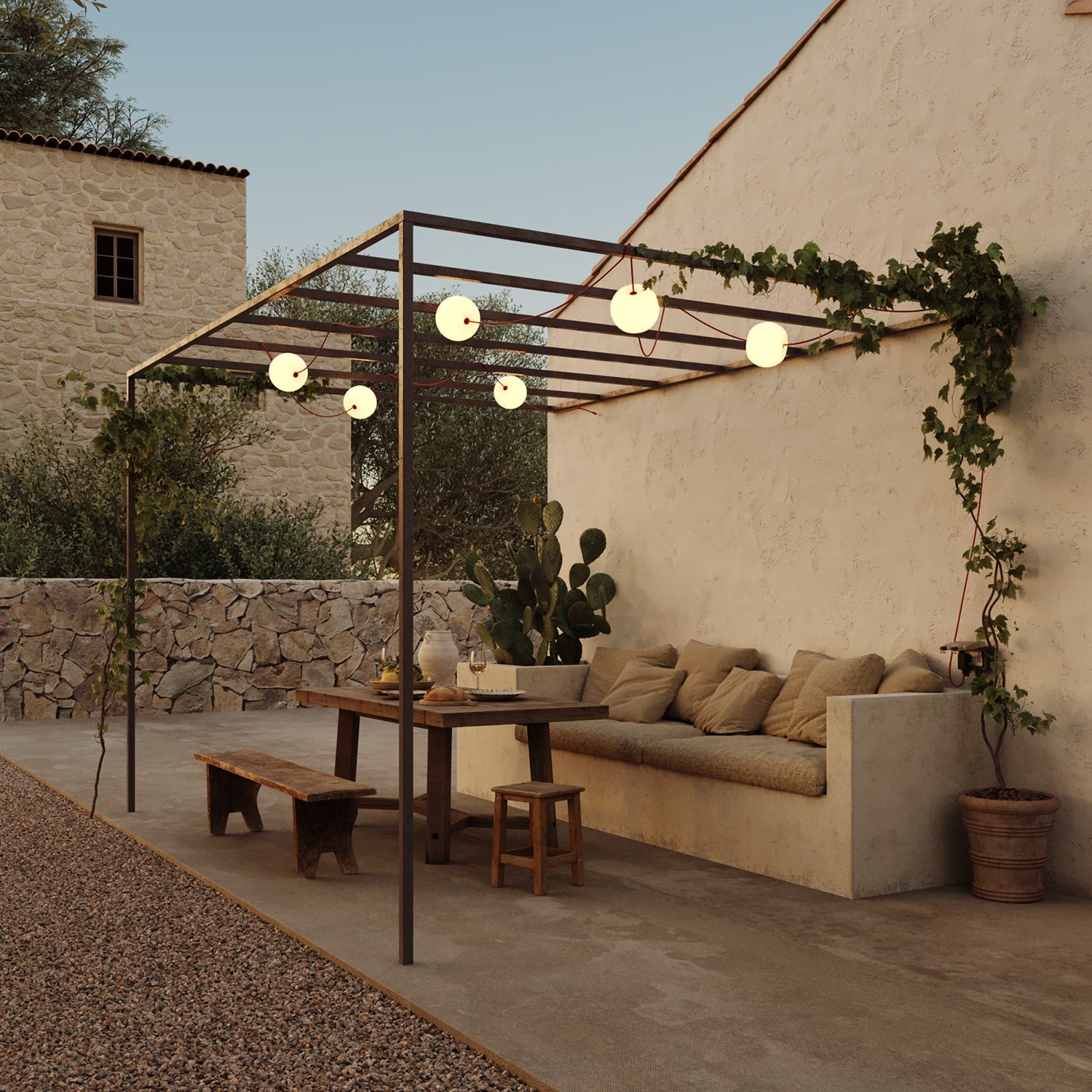 Outdoor 6-Light String Light for wet locations Starfish Red, Power supply with US plug - Marina6 Cherry 140 cm