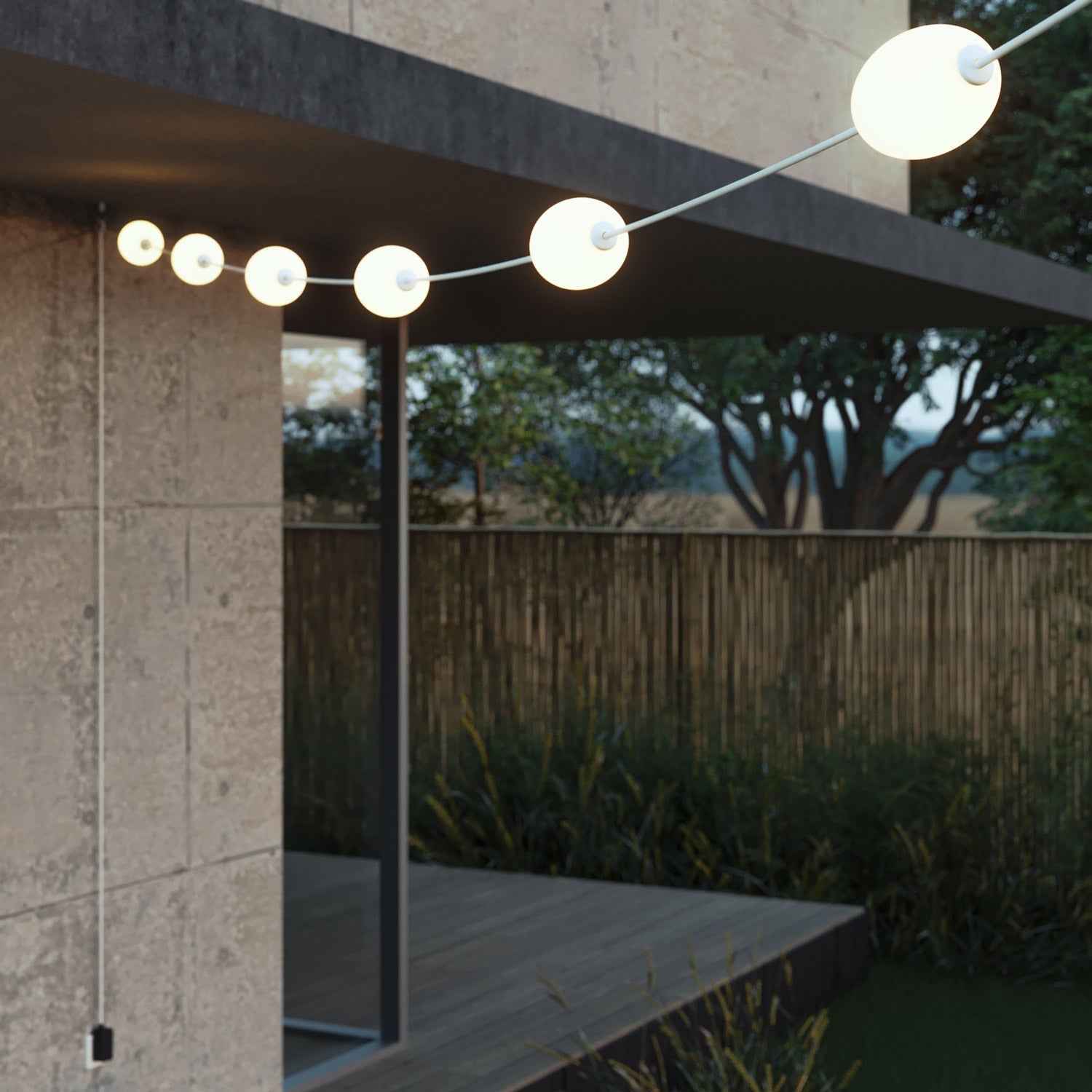 Outdoor 6-Light String Light for wet locations White Sand, Power supply with US plug - Marina6