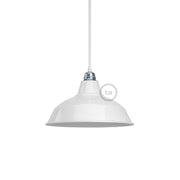 Paralume Bistrot in metallo smaltato con attacco E27, diametro 30 cm - Bianco