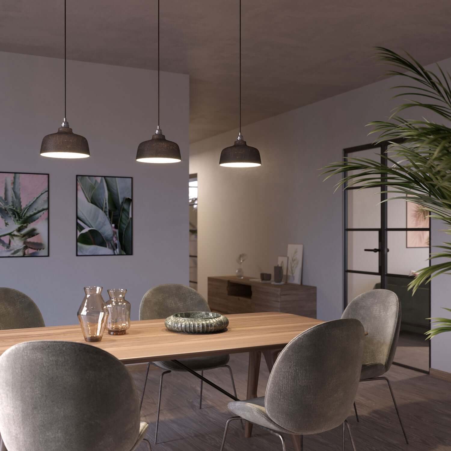 Paralume Coppa in ceramica, collezione Materia - Made in Italy - Effetto corten