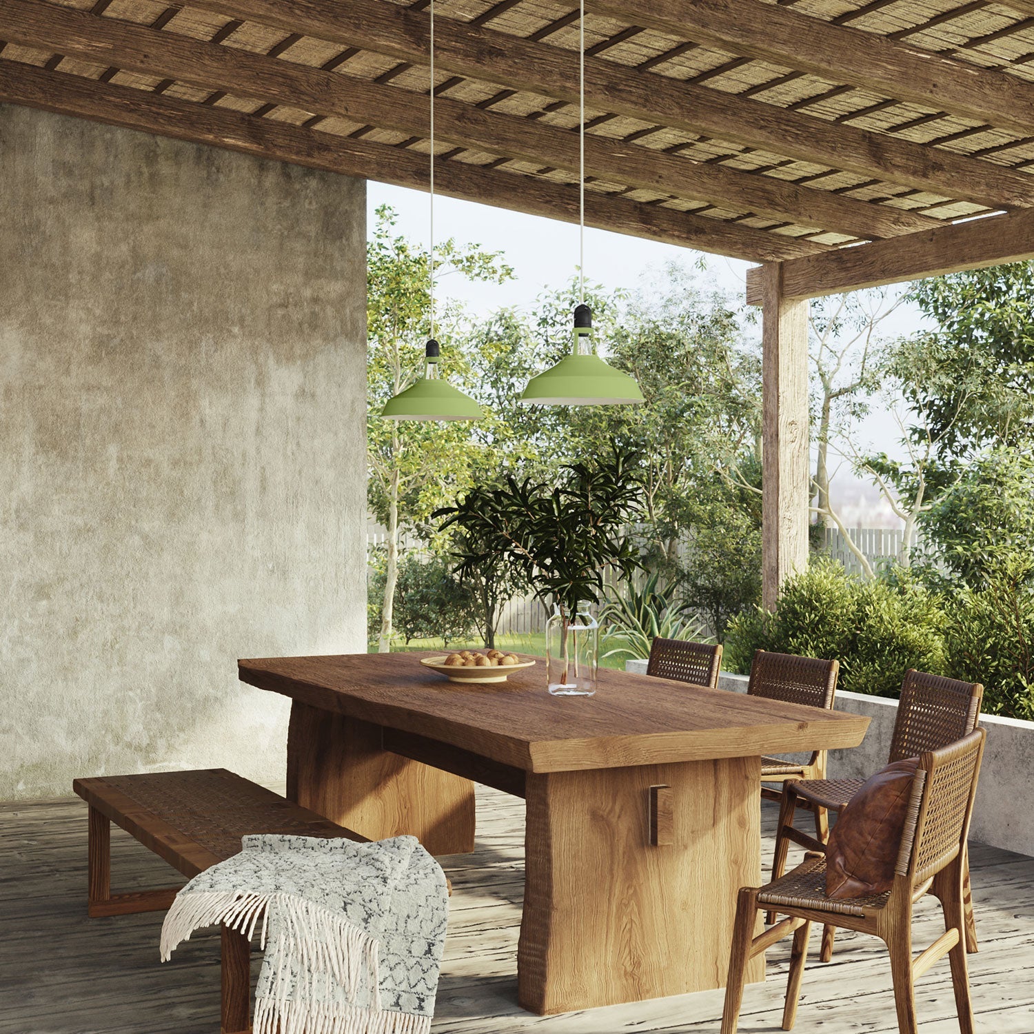 Paralume Harbour in metallo smaltato con attacco E27, diametro 38 cm - Verde prato