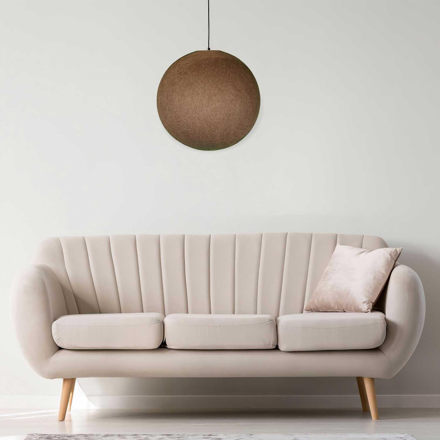 Paralume Sfera in filo 100% fatto a mano - Poliestere Cioccolato