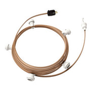 Ready-to-use 25ft String Light with 5 white Sockets, Hook and Plug - CM27