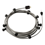 Ready-to-use 40ft String Light with 5 black Sockets, Hook and Plug - ECC37