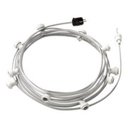 Ready-to-use 40ft String Light with 5 white Sockets, Hook and Plug - CM02