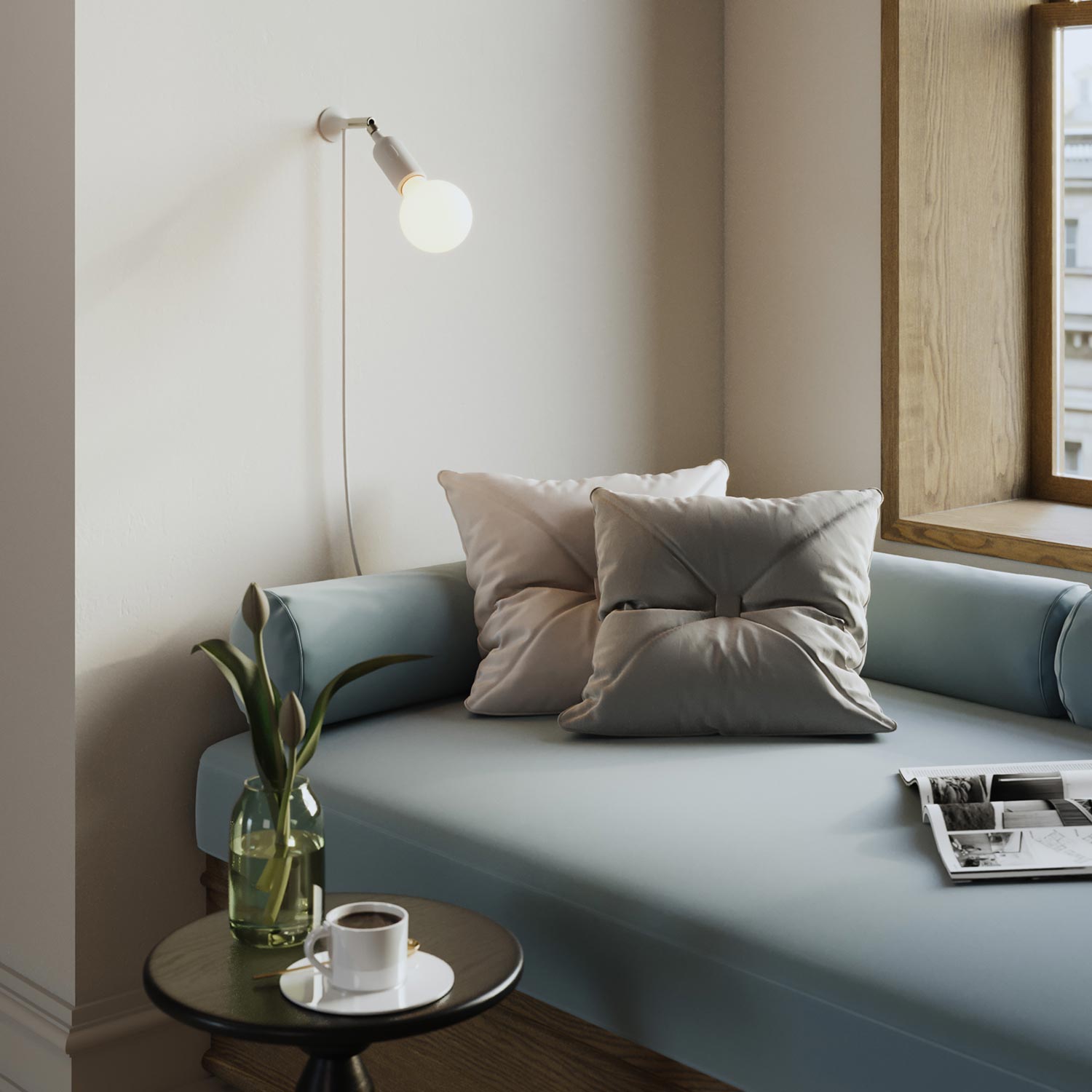 Rondella metallica da parete MAG-Y - Bianco opaco