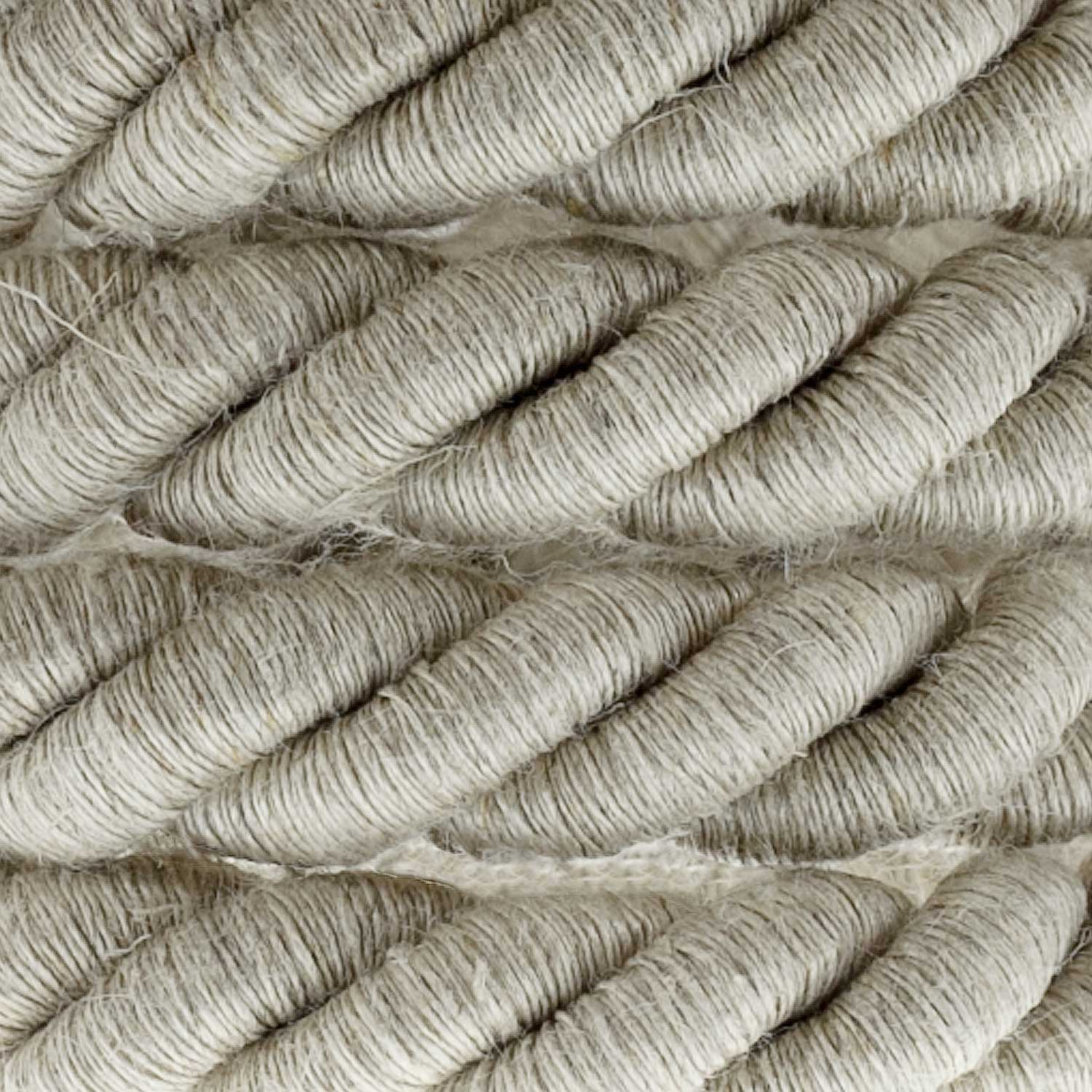 Rope electrical wire 18/3 AWG wire inside. Natural Linen Fabric