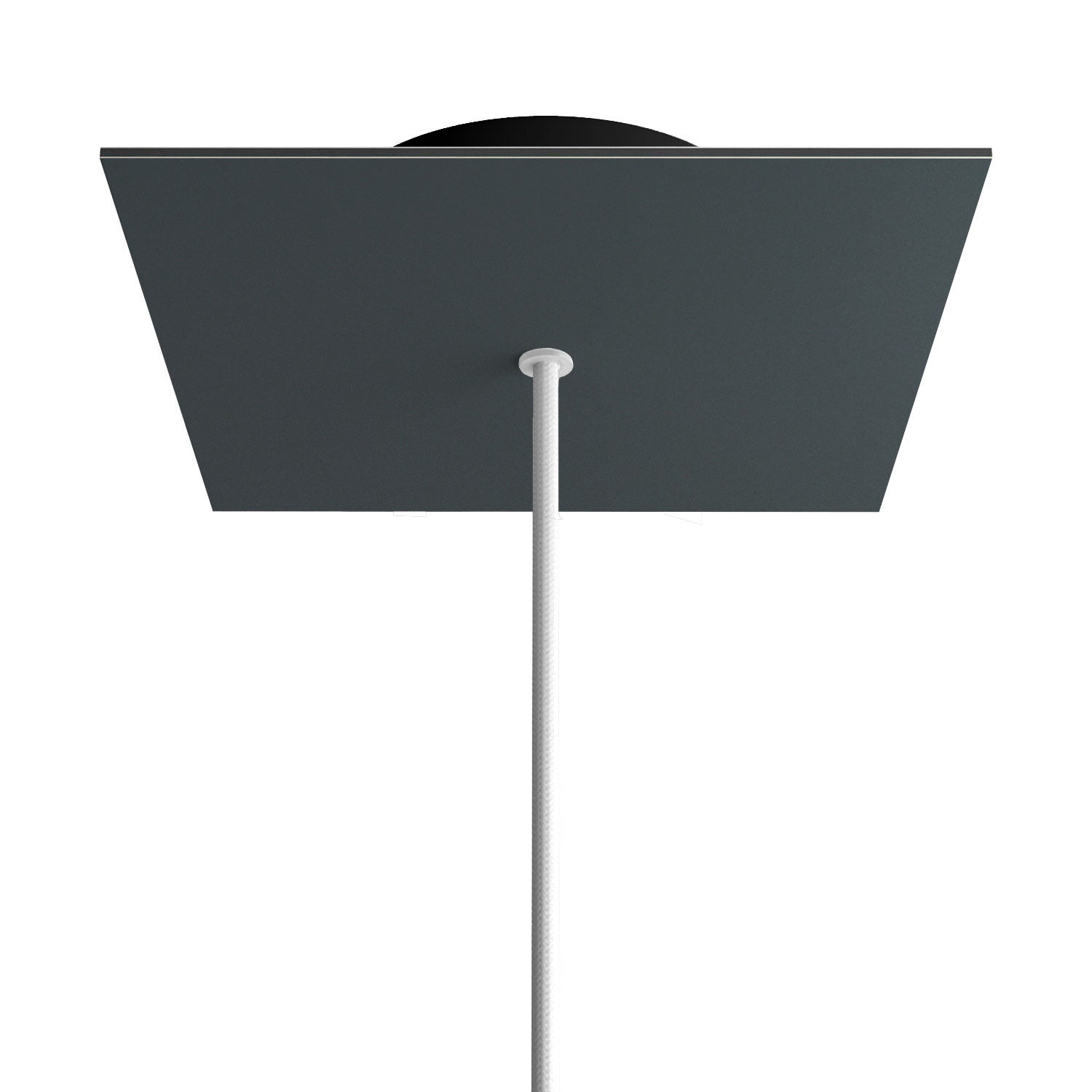 Rosone Rose-One quadrato, 200 mm con 1 foro e 4 fori laterali - Antracite Nero