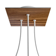 Rosone Rose-One quadrato, 200 mm con 3 fori e 4 fori laterali - Legno Bianco