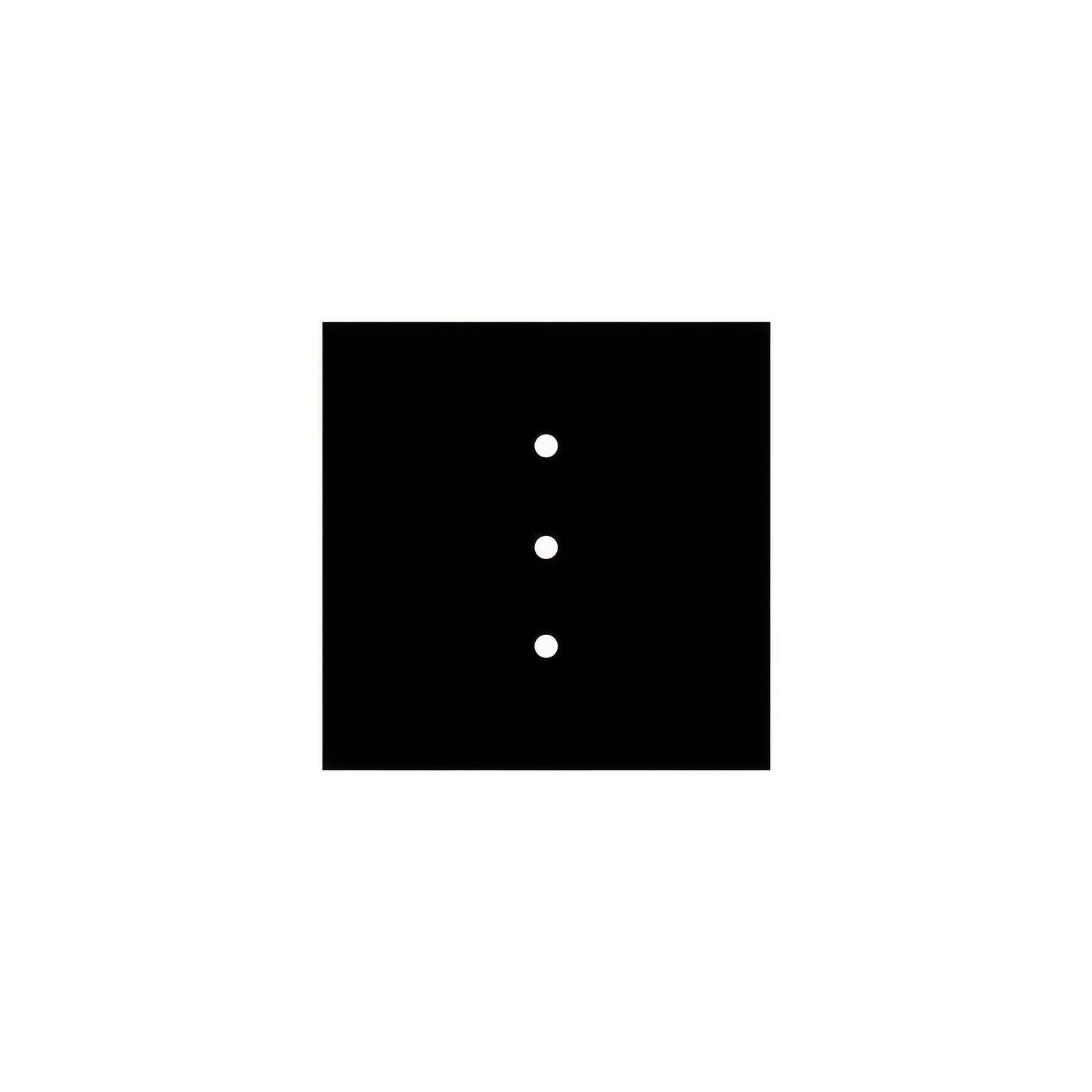 Rosone Rose-One quadrato, 200 mm con 3 fori in linea e 4 fori laterali - Nero opaco Bianco