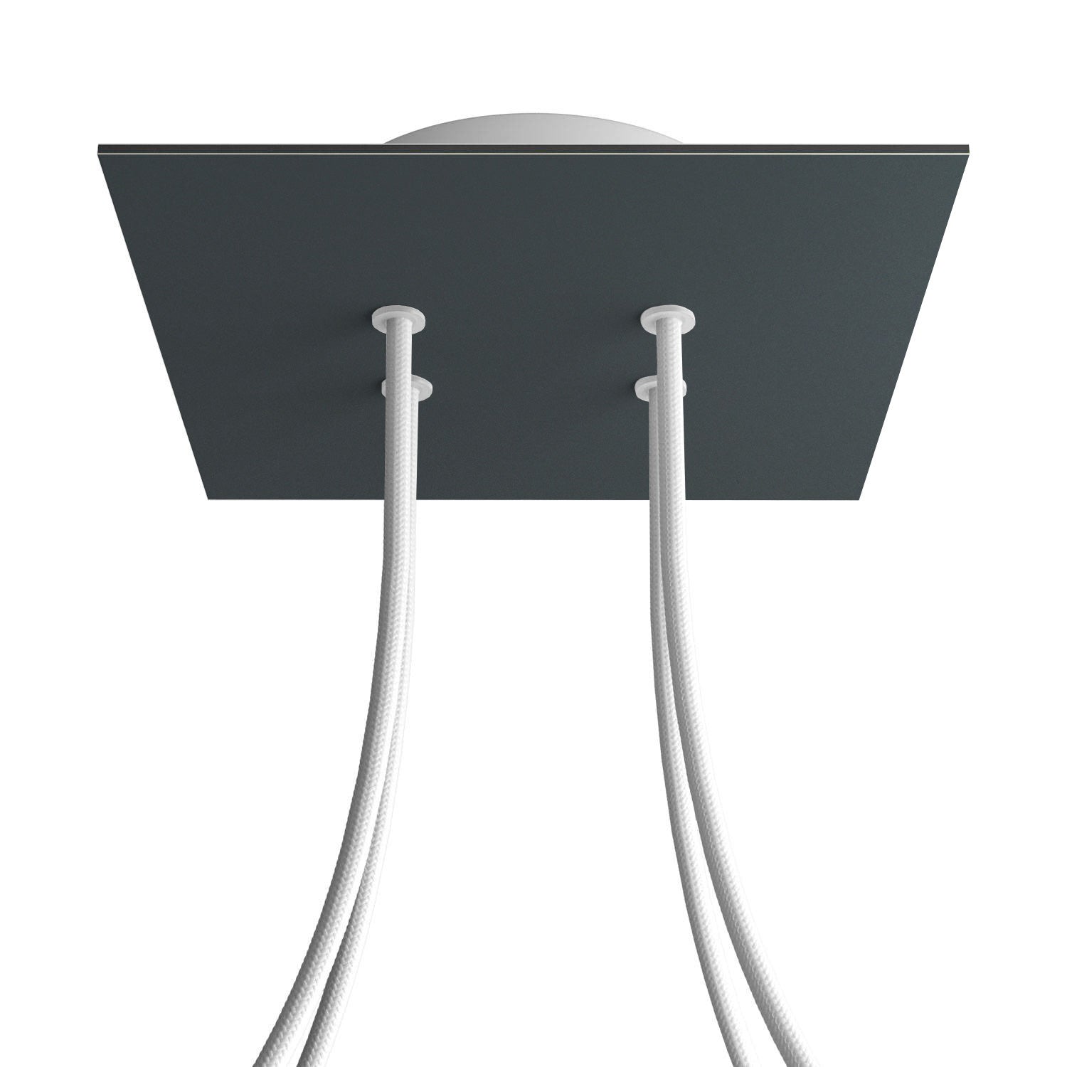 Rosone Rose-One quadrato, 200 mm con 4 fori e 4 fori laterali - Antracite Bianco