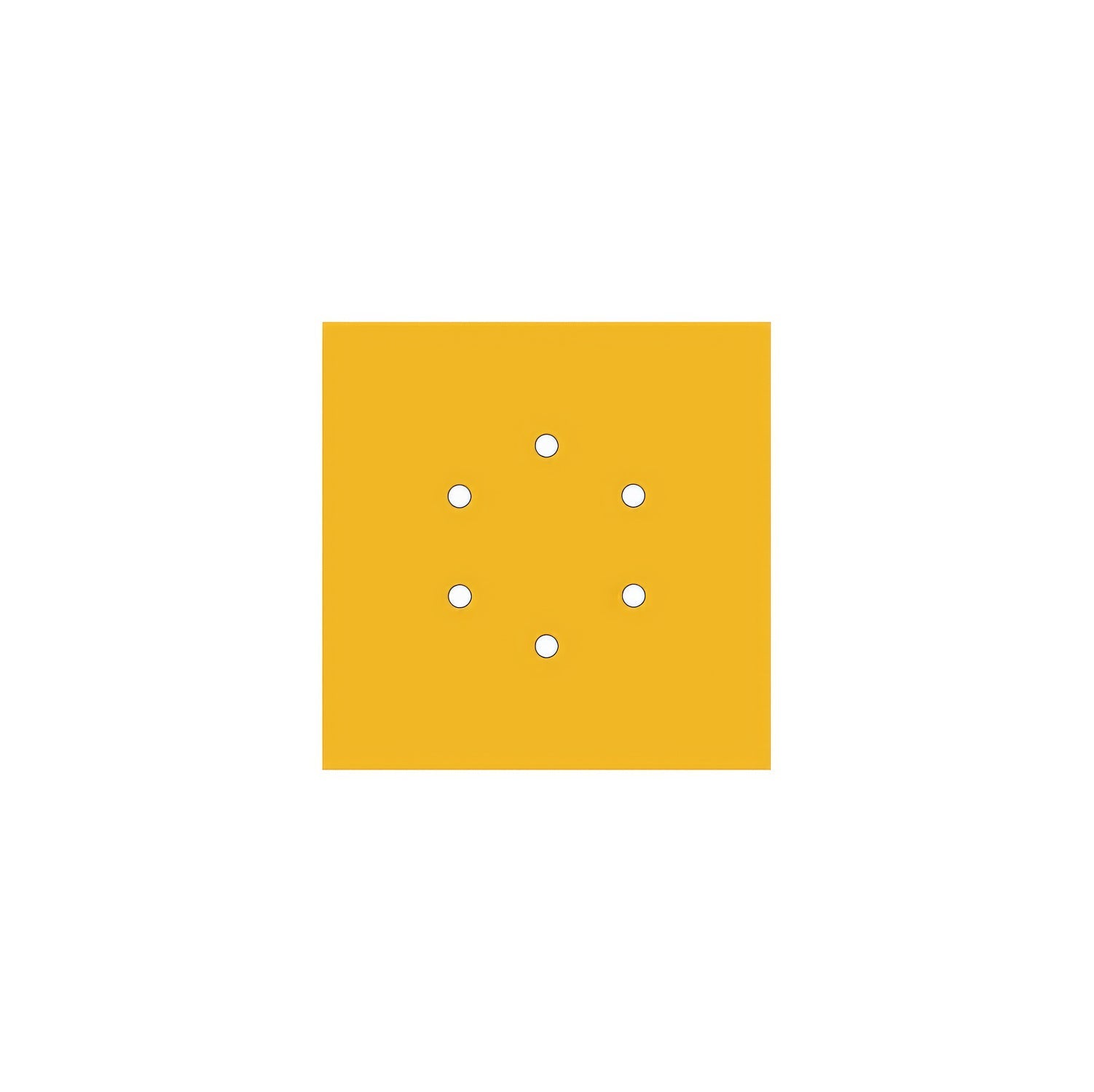 Rosone Rose-One quadrato, 200 mm con 6 fori e 4 fori laterali - Mostarda Bianco