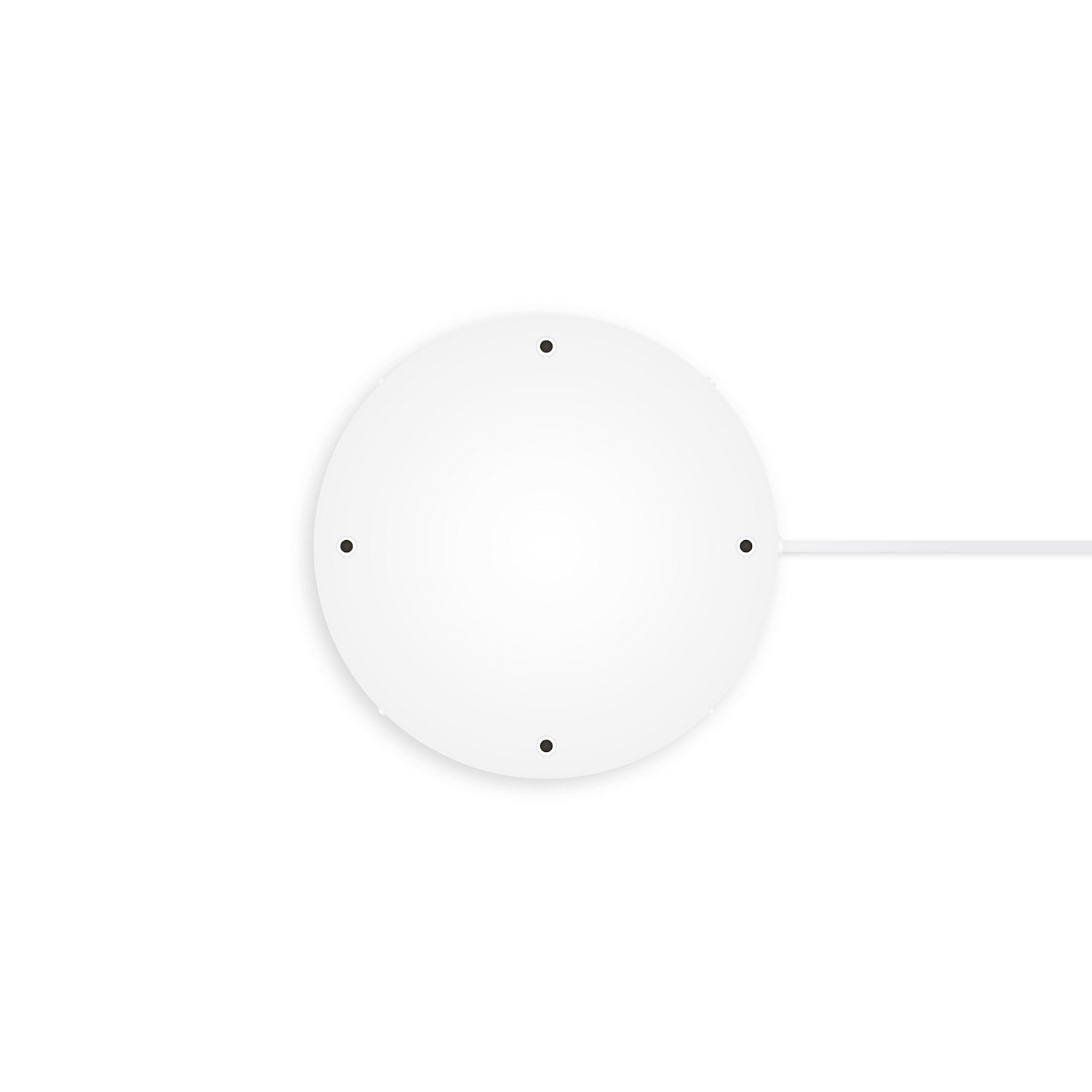 Rosone rotondo in alluminio Ø 30 cm con staffa e cavo di messa a terra, con 4 fori frontali - Bianco Opaco 1