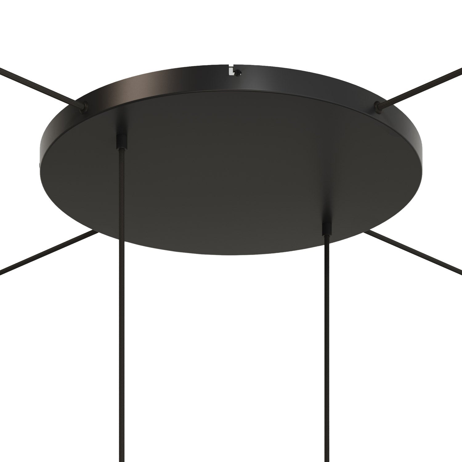 Rosone rotondo in alluminio Ø 50 cm con staffa e cavo di messa a terra, con 2 fori frontali - Nero 4