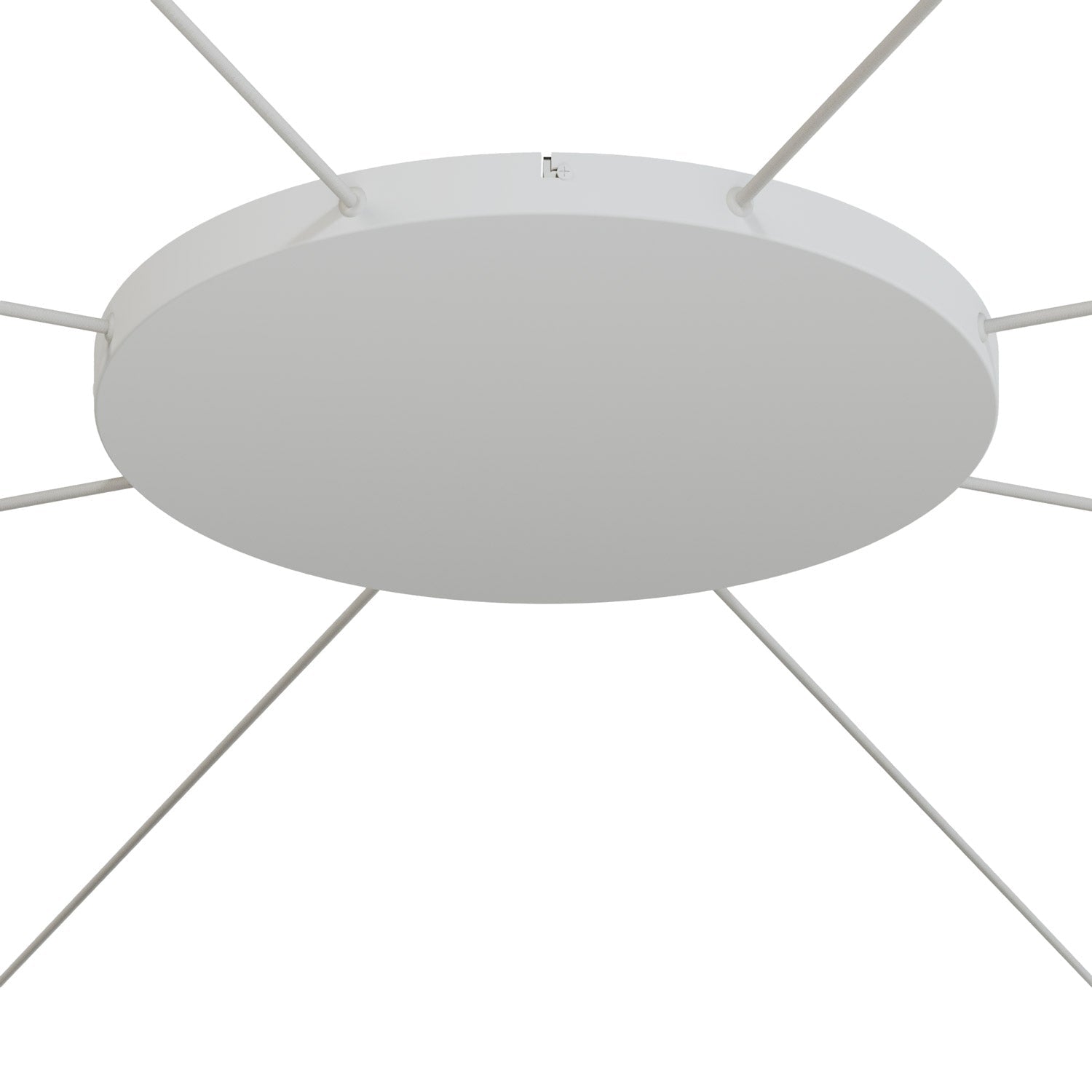 Rosone rotondo in alluminio Ø 50 cm con staffa e cavo di messa a terra, con 8 fori laterali - Bianco Opaco