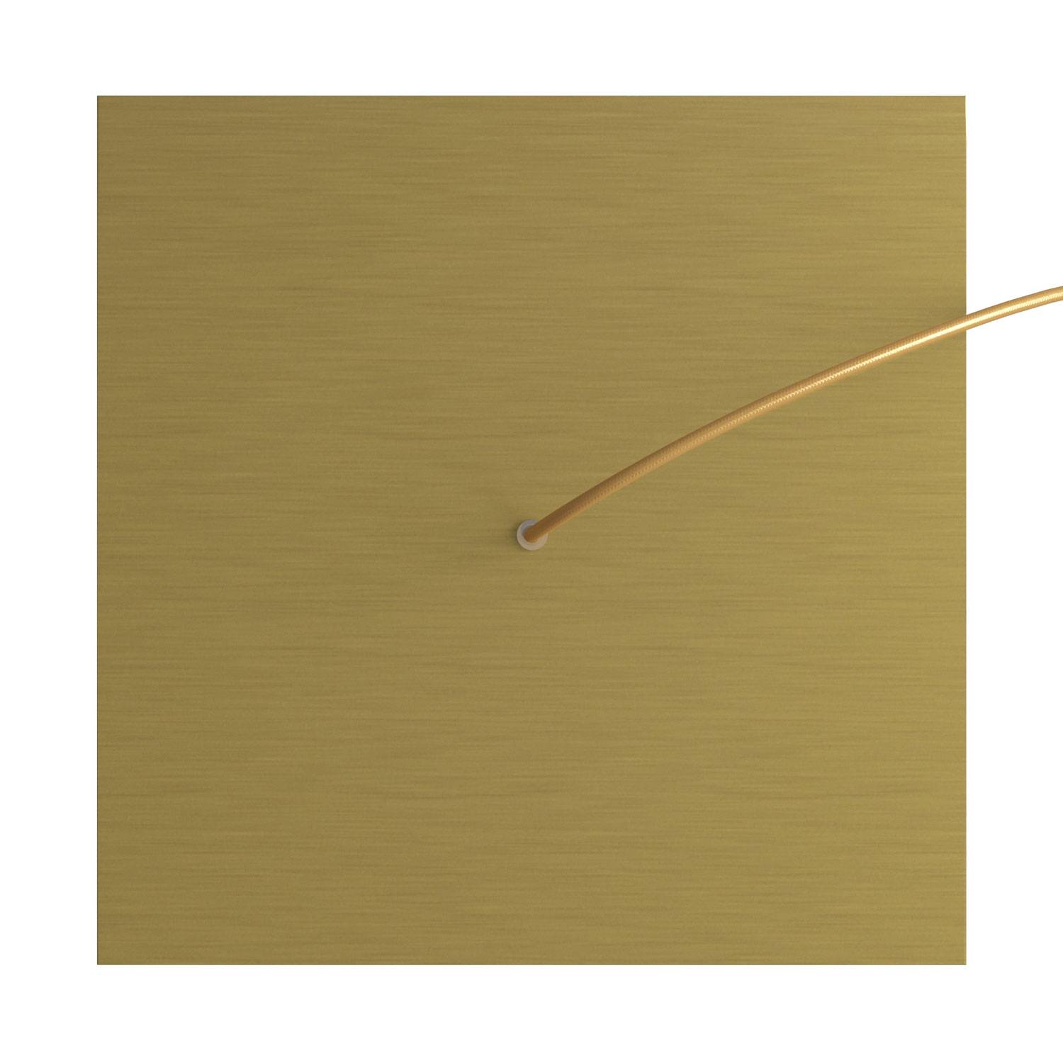 Rosone XXL Rose-One quadrato, 400 mm con 1 foro e 4 fori laterali - Dibond Ottone satinato Bianco