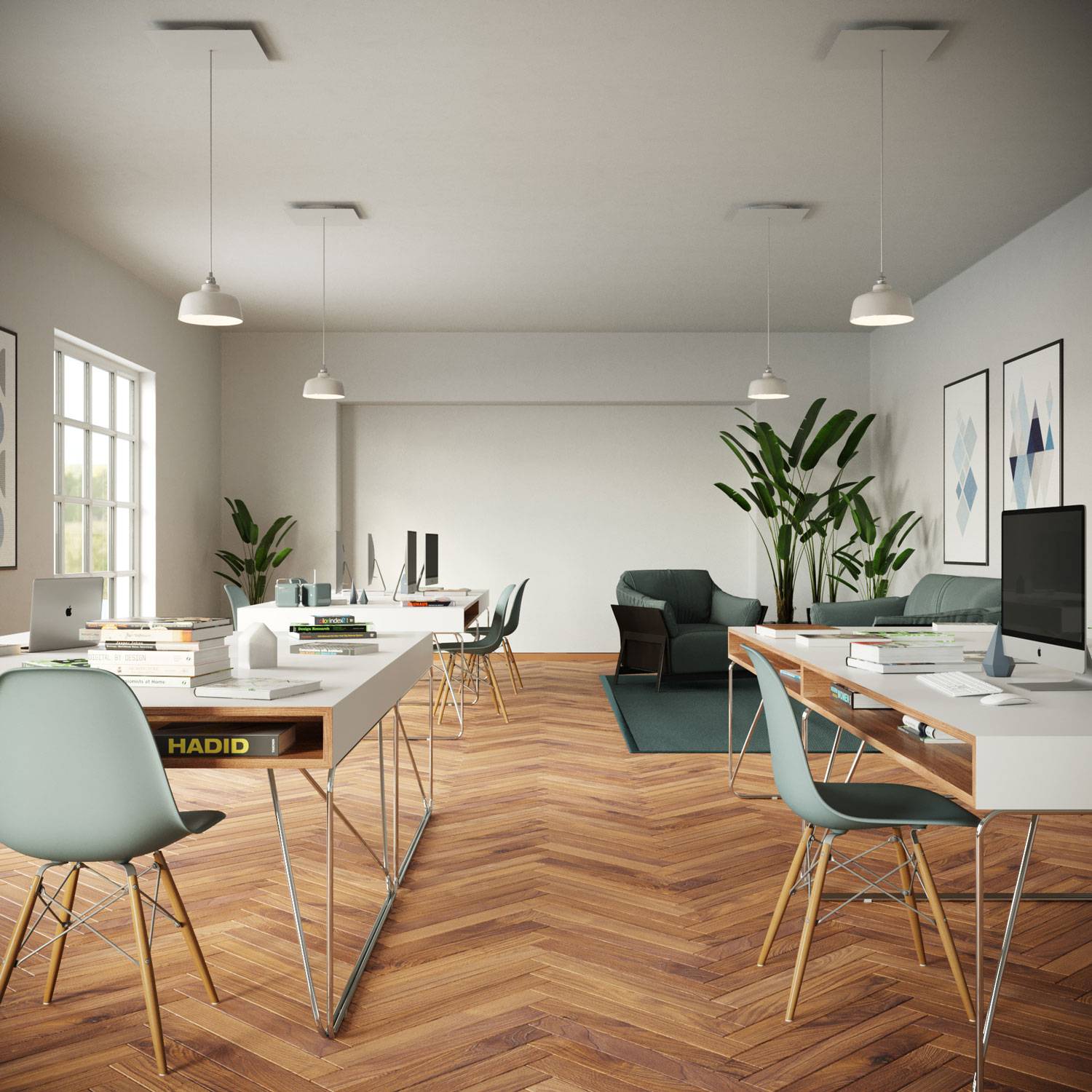 Rosone XXL Rose-One quadrato, 400 mm con 1 foro e 4 fori laterali - Dibond Rame satinato Bianco