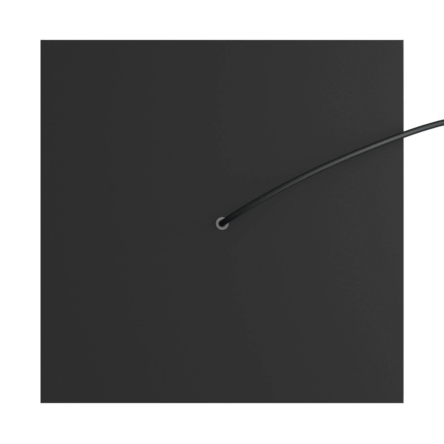 Rosone XXL Rose-One quadrato, 400 mm con 1 foro e 4 fori laterali - Nero opaco Bianco