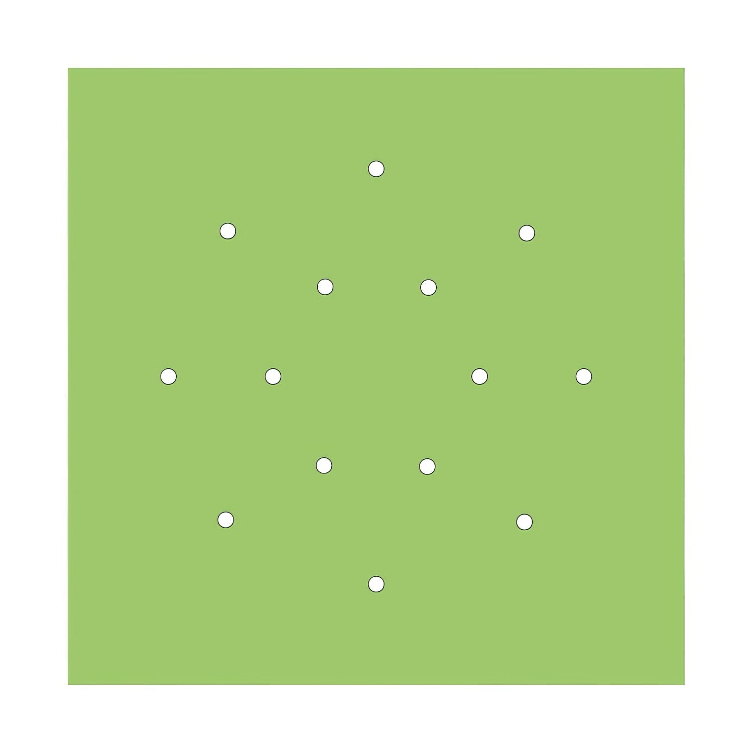 Rosone XXL Rose-One quadrato, 400 mm con 14 fori e 4 fori laterali - Verde prato Bianco