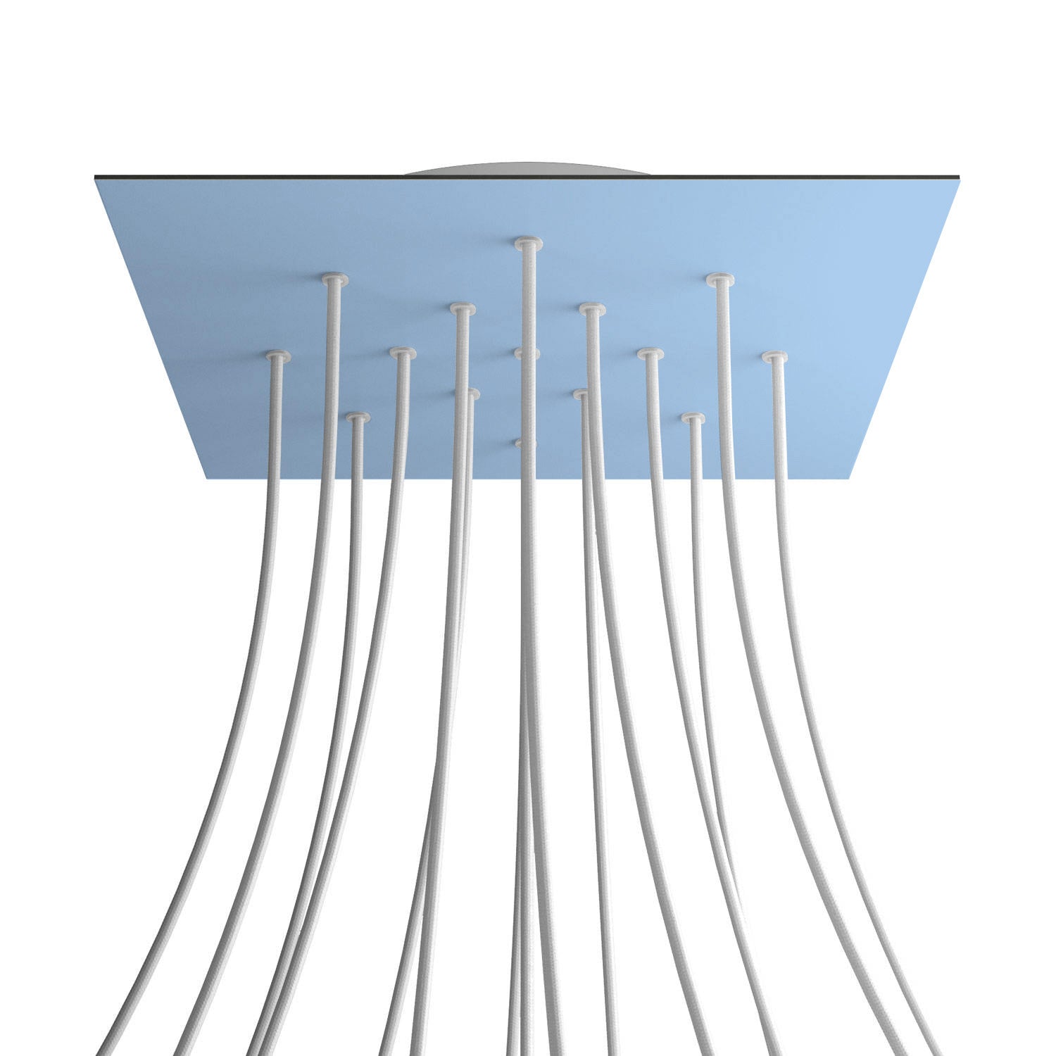 Rosone XXL Rose-One quadrato, 400 mm con 15 fori e 4 fori laterali - Blu carta da zucchero Bianco