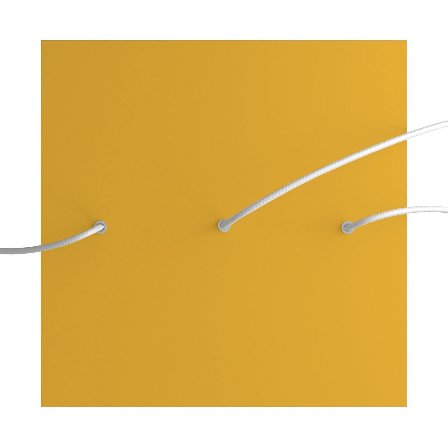 Rosone XXL Rose-One quadrato, 400 mm con 3 fori in linea e 4 fori laterali - Mostarda Bianco