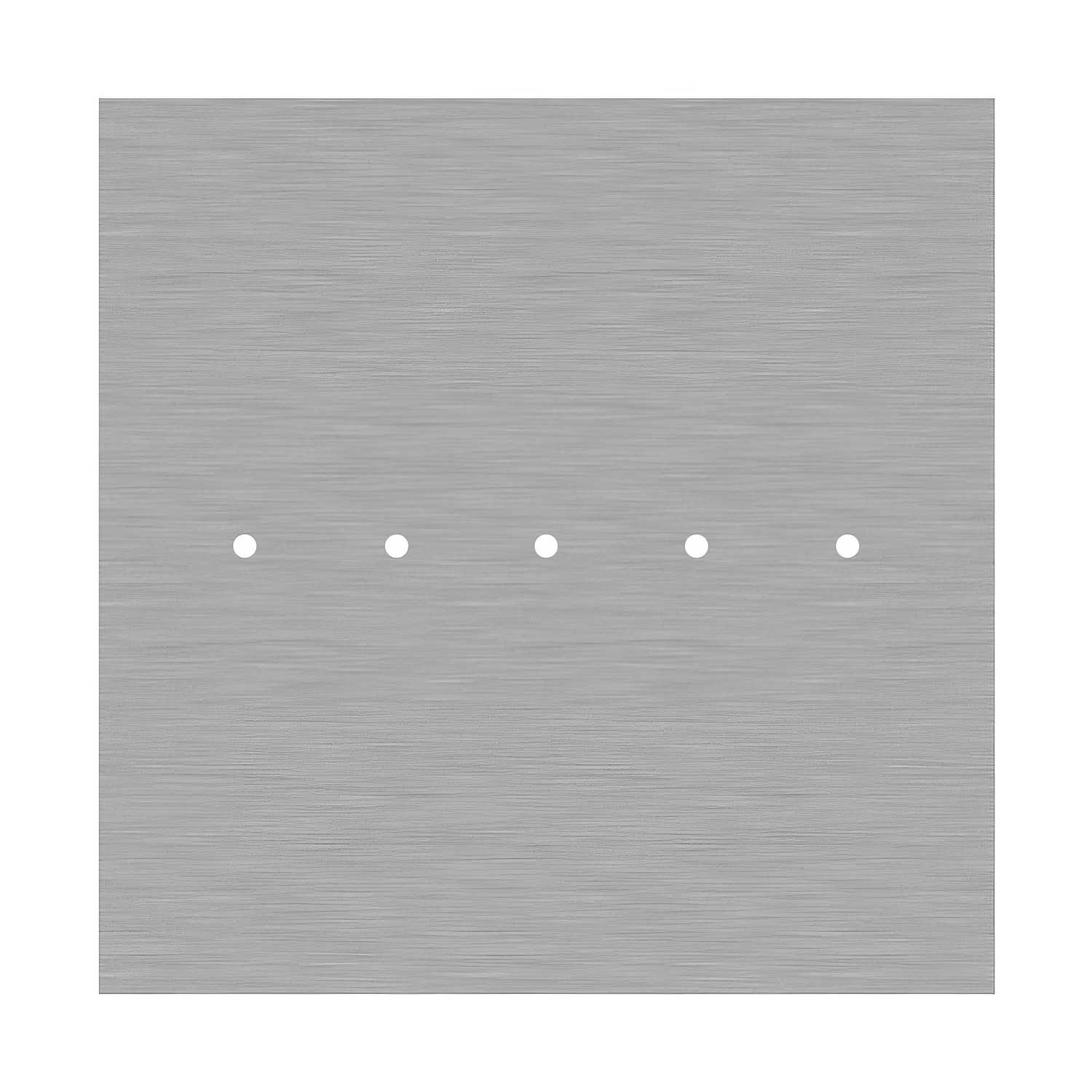 Rosone XXL Rose-One quadrato, 400 mm con 5 fori in linea e 4 fori laterali - Dibond Acciaio satinato Bianco