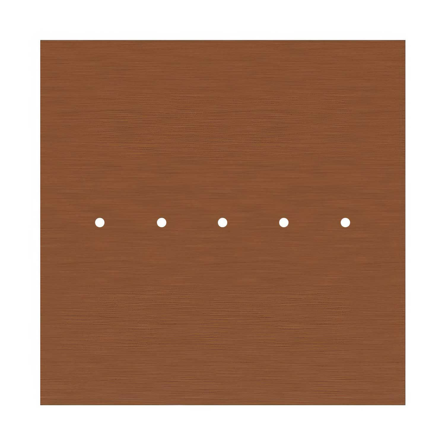 Rosone XXL Rose-One quadrato, 400 mm con 5 fori in linea e 4 fori laterali - Dibond Rame satinato Bianco