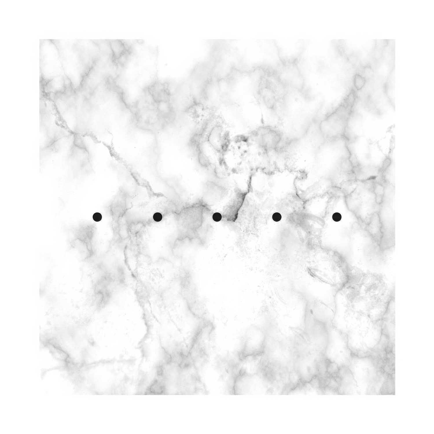 Rosone XXL Rose-One quadrato, 400 mm con 5 fori in linea e 4 fori laterali - Marmo Carrara Bianco