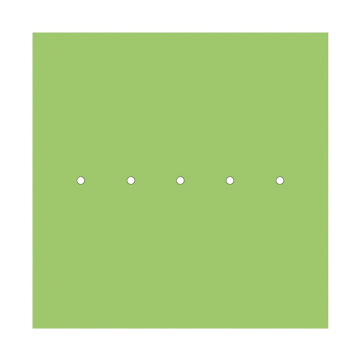 Rosone XXL Rose-One quadrato, 400 mm con 5 fori in linea e 4 fori laterali - Verde prato Bianco