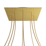 Rosone XXL Rose-One quadrato, 400 mm con 8 fori e 4 fori laterali - Dibond Ottone satinato Bianco