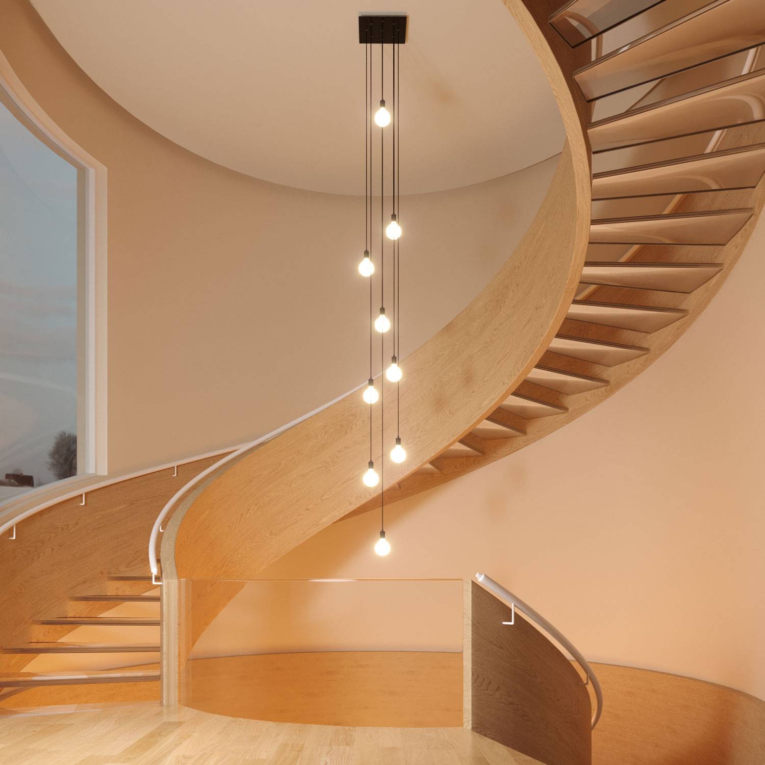 Rosone XXL Rose-One quadrato, 400 mm con 9 fori e 4 fori laterali - Blu carta da zucchero Bianco