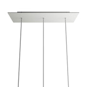 Rosone XXL Rose-One rettangolare a 3 fori in linea e 6 fori laterali, dimensioni 675 x 225 mm - Dibond Bianco opaco Bianco