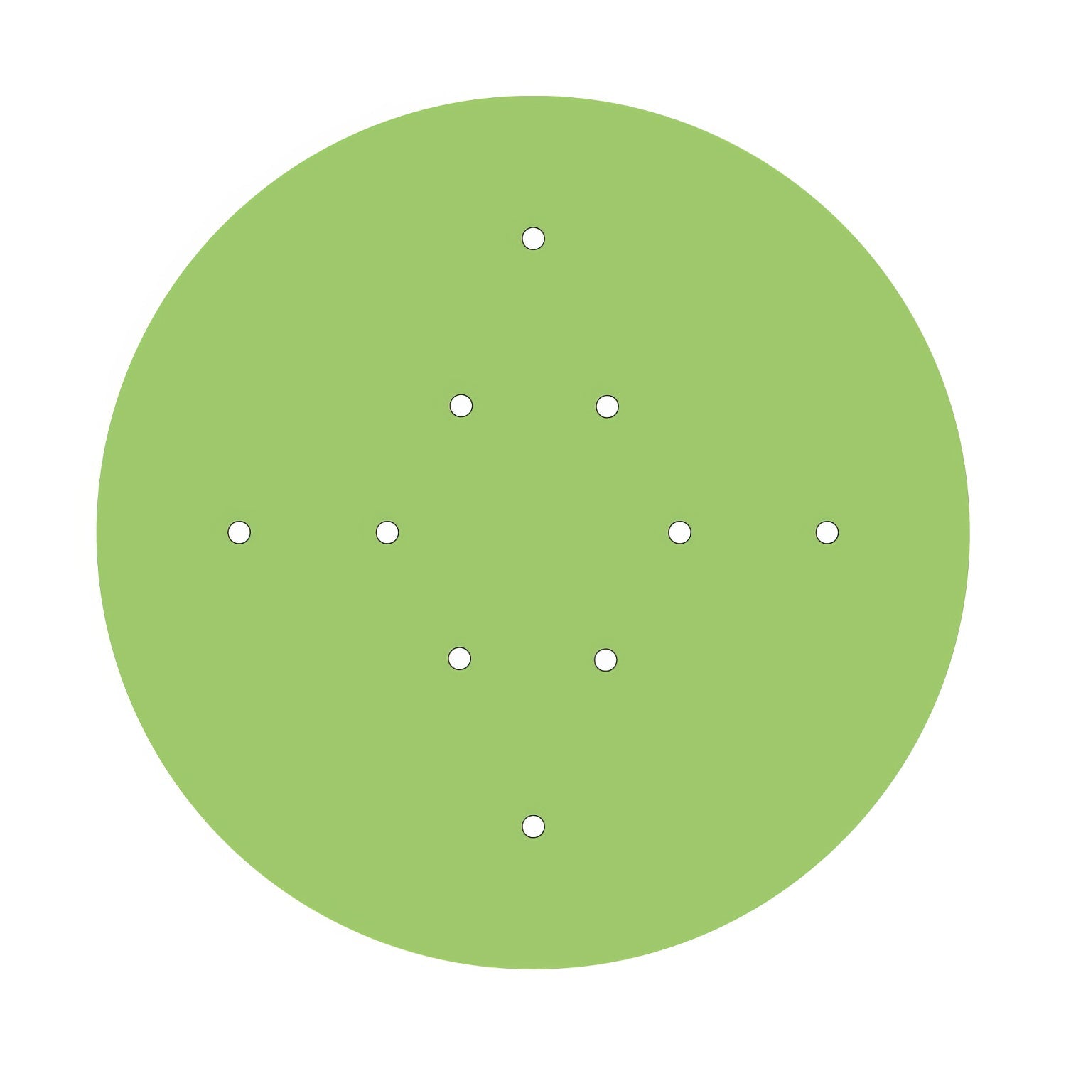 Rosone XXL Rose-One rotondo, diametro 400 mm con 10 fori e 4 fori laterali - Verde prato Bianco