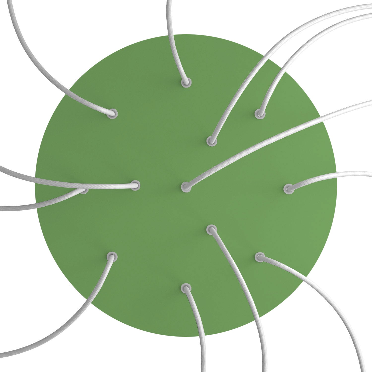 Rosone XXL Rose-One rotondo, diametro 400 mm con 12 fori e 4 fori laterali - Verde prato Bianco