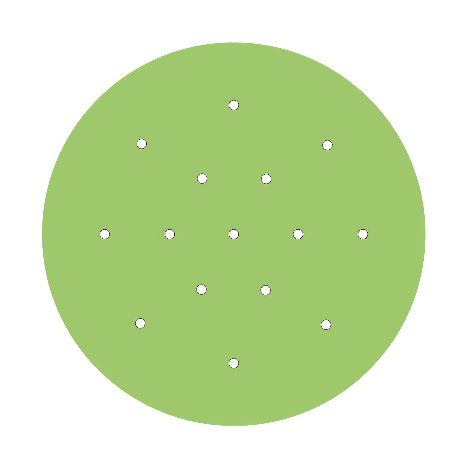 Rosone XXL Rose-One rotondo, diametro 400 mm con 15 fori e 4 fori laterali - Verde prato Bianco