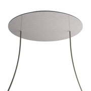 Rosone XXL Rose-One rotondo, diametro 400 mm con 2 fori e 4 fori laterali - Dibond Acciaio satinato Bianco