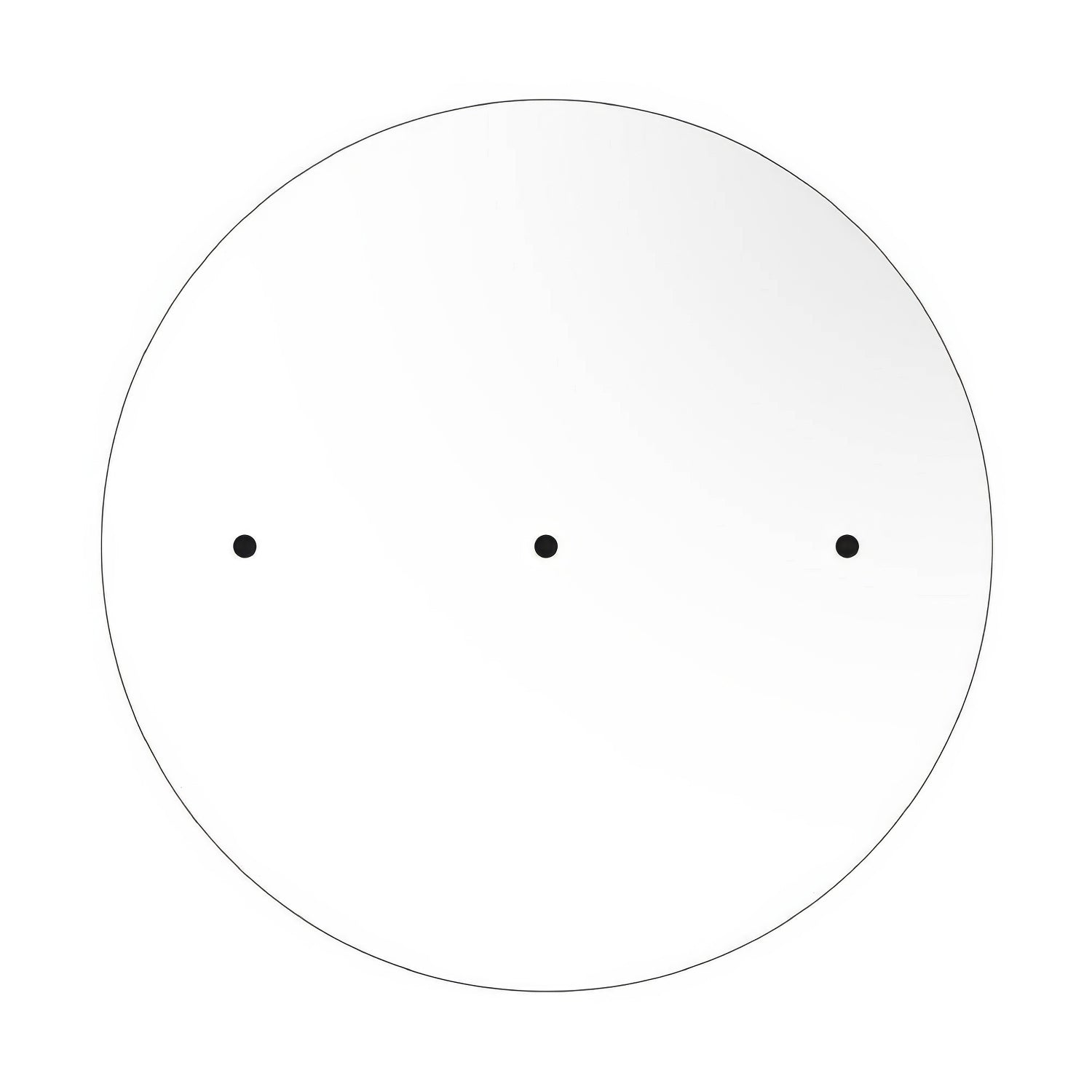 Rosone XXL Rose-One rotondo, diametro 400 mm con 3 fori in linea e 4 fori laterali - Bianco opaco Bianco