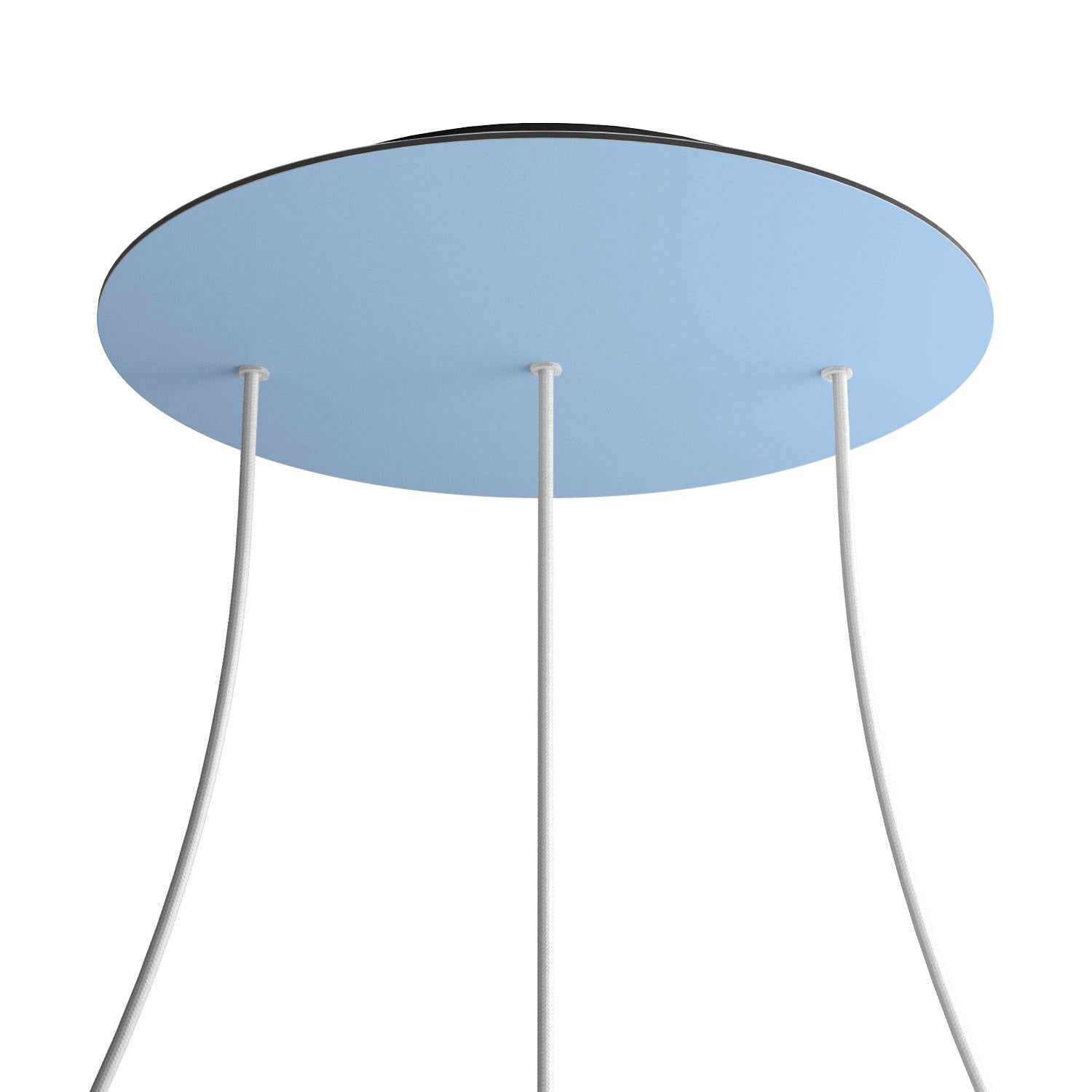 Rosone XXL Rose-One rotondo, diametro 400 mm con 3 fori in linea e 4 fori laterali - Blu carta da zucchero Nero