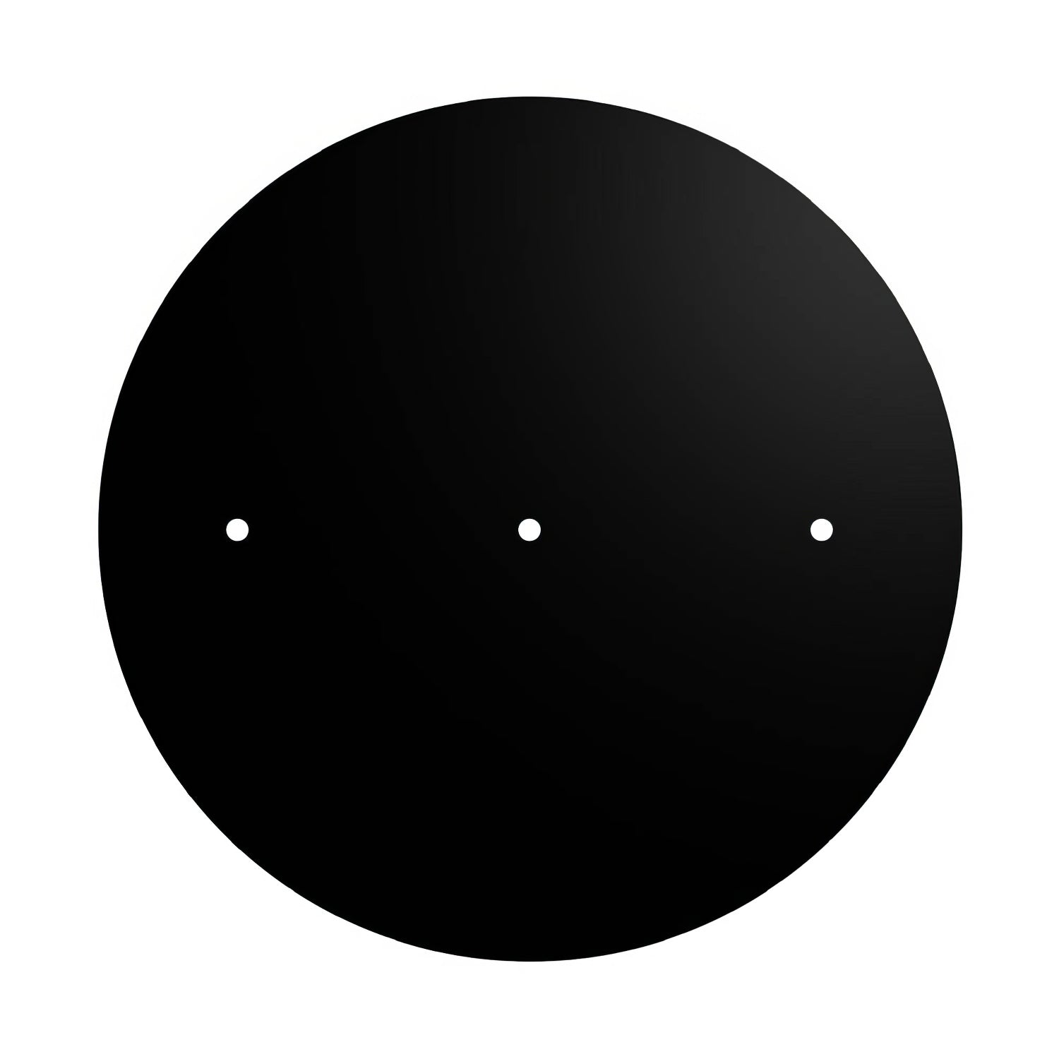 Rosone XXL Rose-One rotondo, diametro 400 mm con 3 fori in linea e 4 fori laterali - Nero opaco Bianco