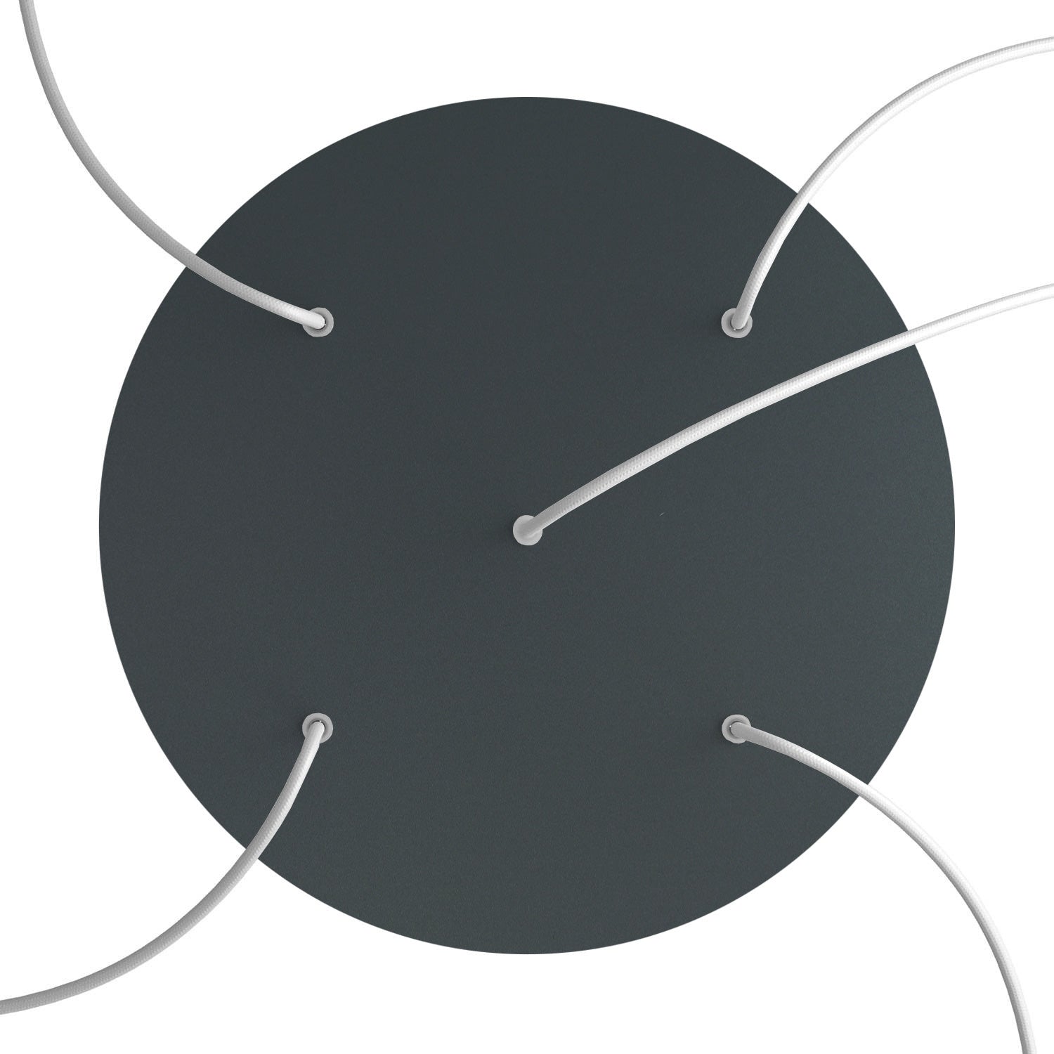 Rosone XXL Rose-One rotondo, diametro 400 mm con 5 fori e 4 fori laterali - Antracite Bianco