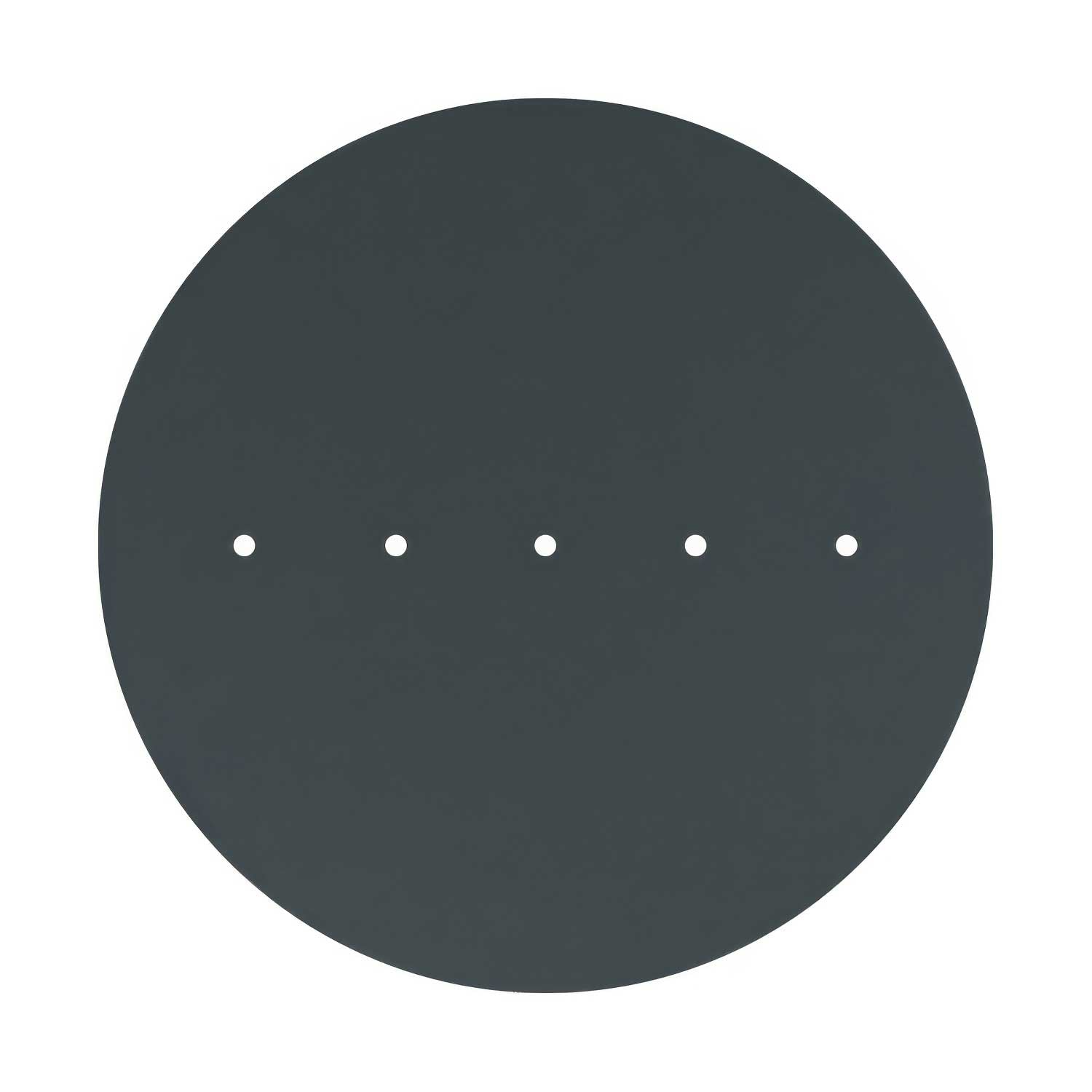 Rosone XXL Rose-One rotondo, diametro 400 mm con 5 fori in linea e 4 fori laterali - Antracite Bianco