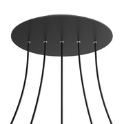 Rosone XXL Rose-One rotondo, diametro 400 mm con 5 fori in linea e 4 fori laterali - Nero opaco Bianco