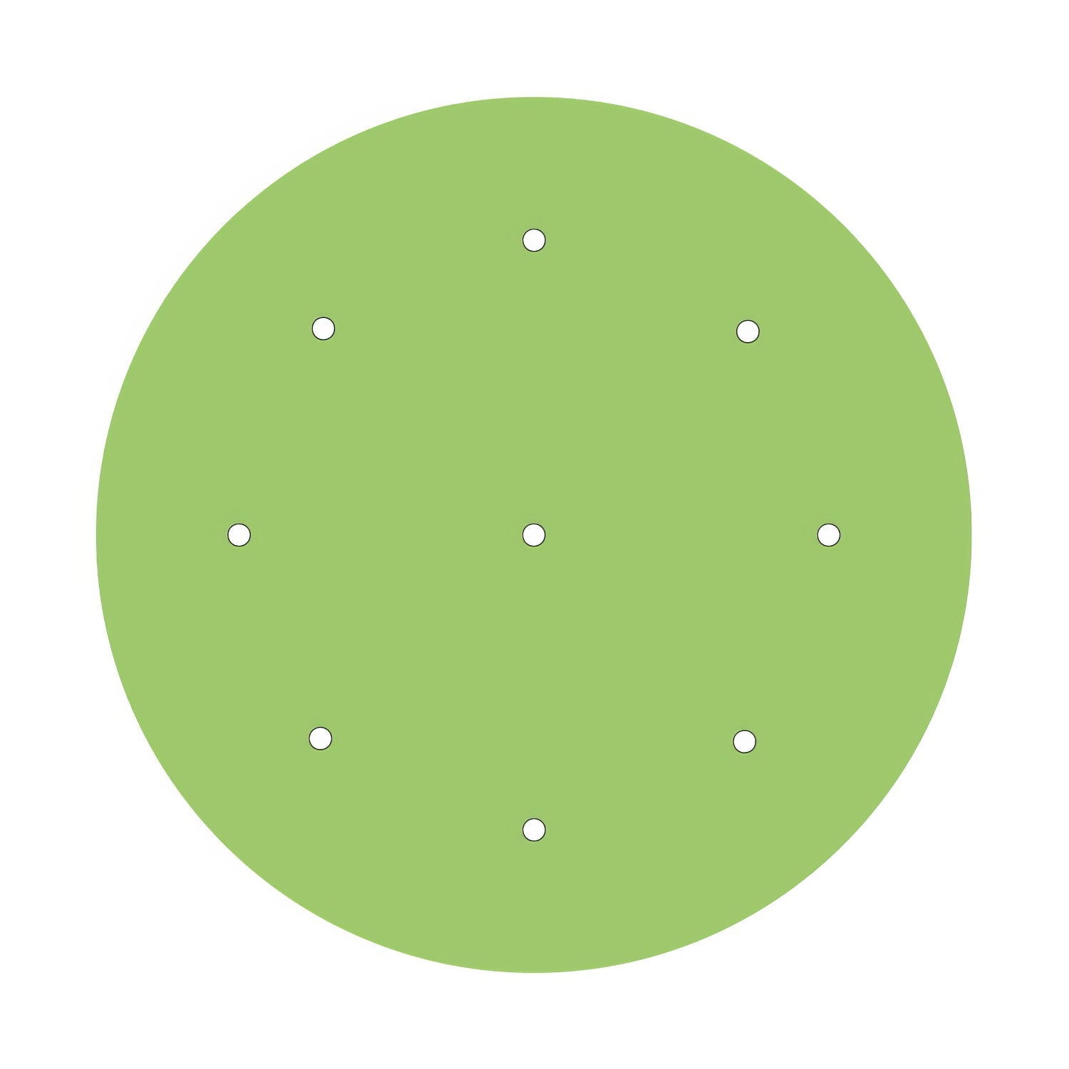 Rosone XXL Rose-One rotondo, diametro 400 mm con 9 fori e 4 fori laterali - Verde prato Bianco