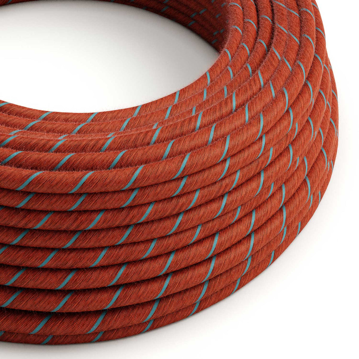 Round Vertigo Electric Cable covered in Brick and Light Blue Cotton ...