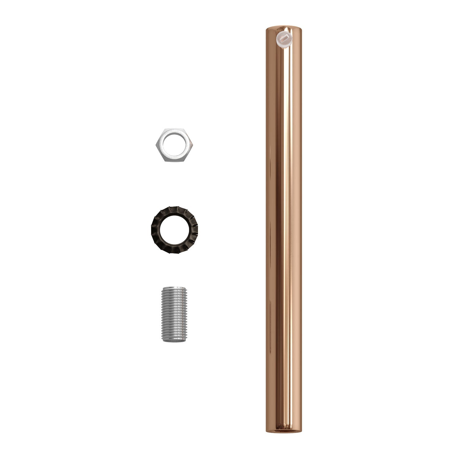 Serracavo cilindrico in metallo lunghezza 15 cm completo di tige, dado e rondella - Rame