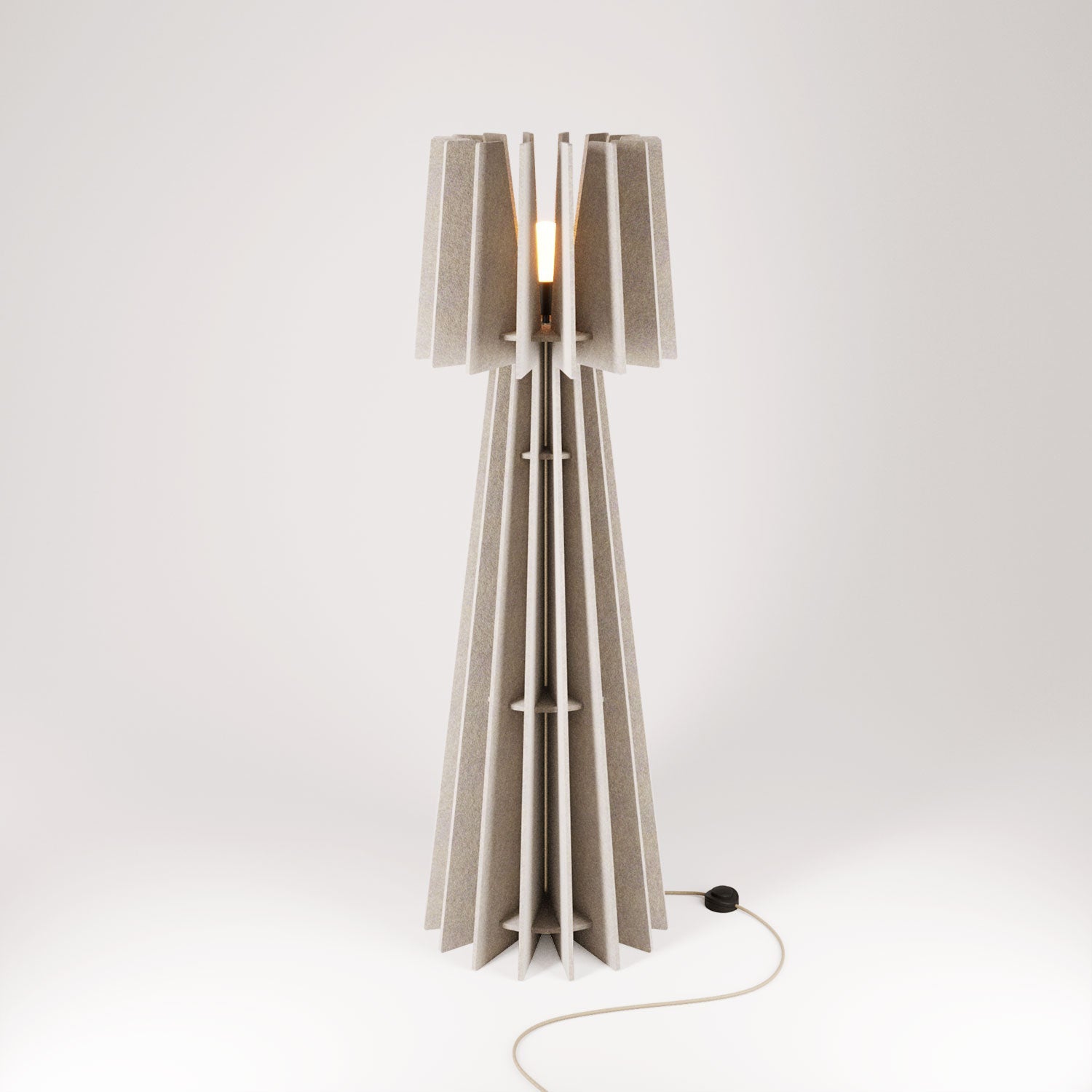 SHHINE - Floor Lamp Made of Sound-Absorbing Material - Dove gray melange