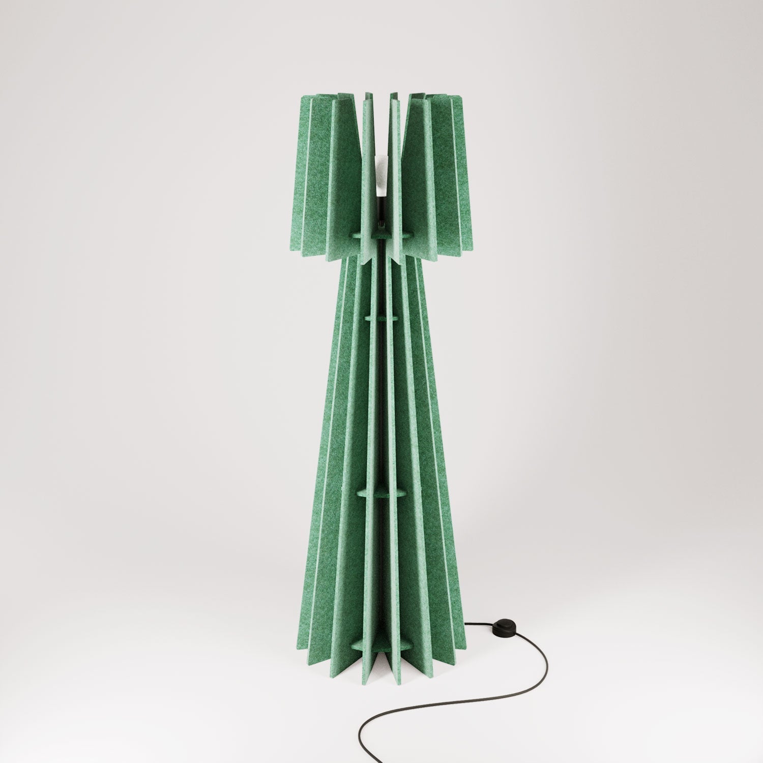 SHHINE - Floor Lamp Made of Sound-Absorbing Material - Green melange
