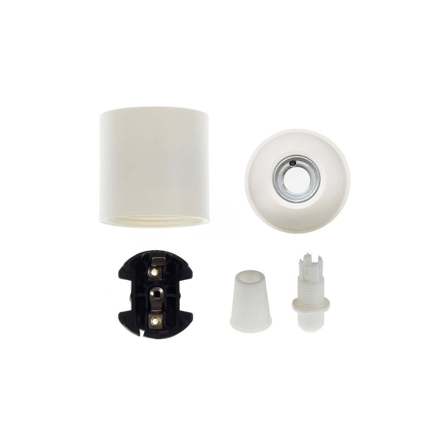 Smooth Sided Thermoplastic E26 light bulb socket kit - White