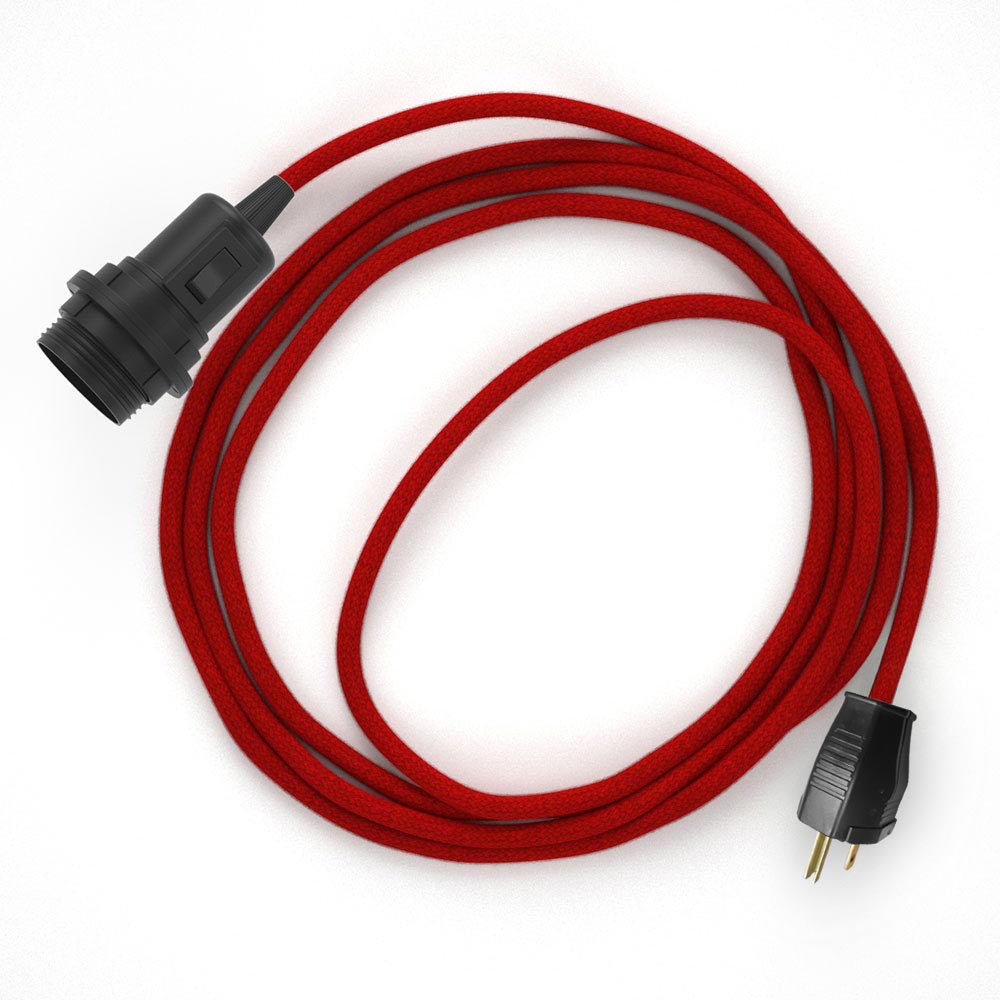 Snake for lampshade - Plug-in lamp with colored fabric cable - RC35