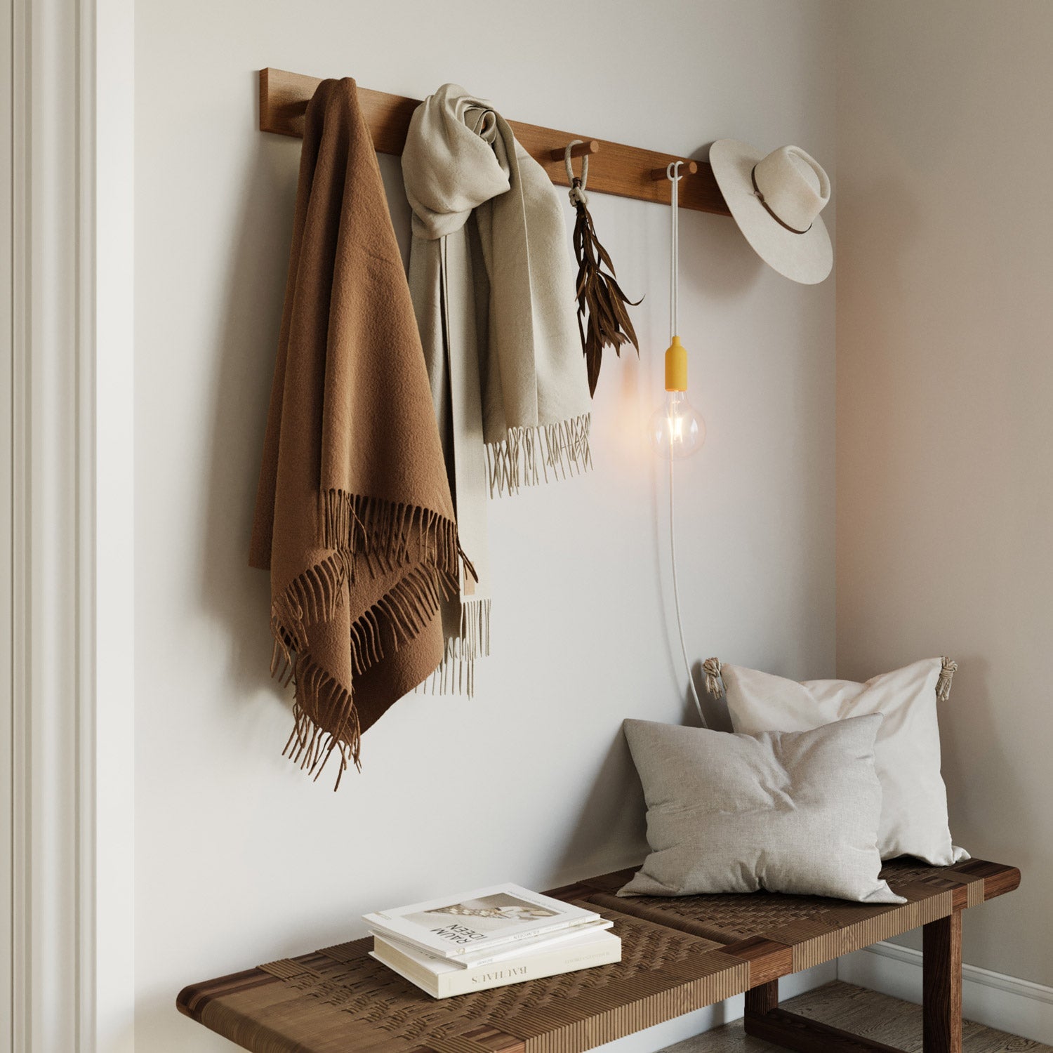 Snake - Silicone lamp with switch and plug Yellow